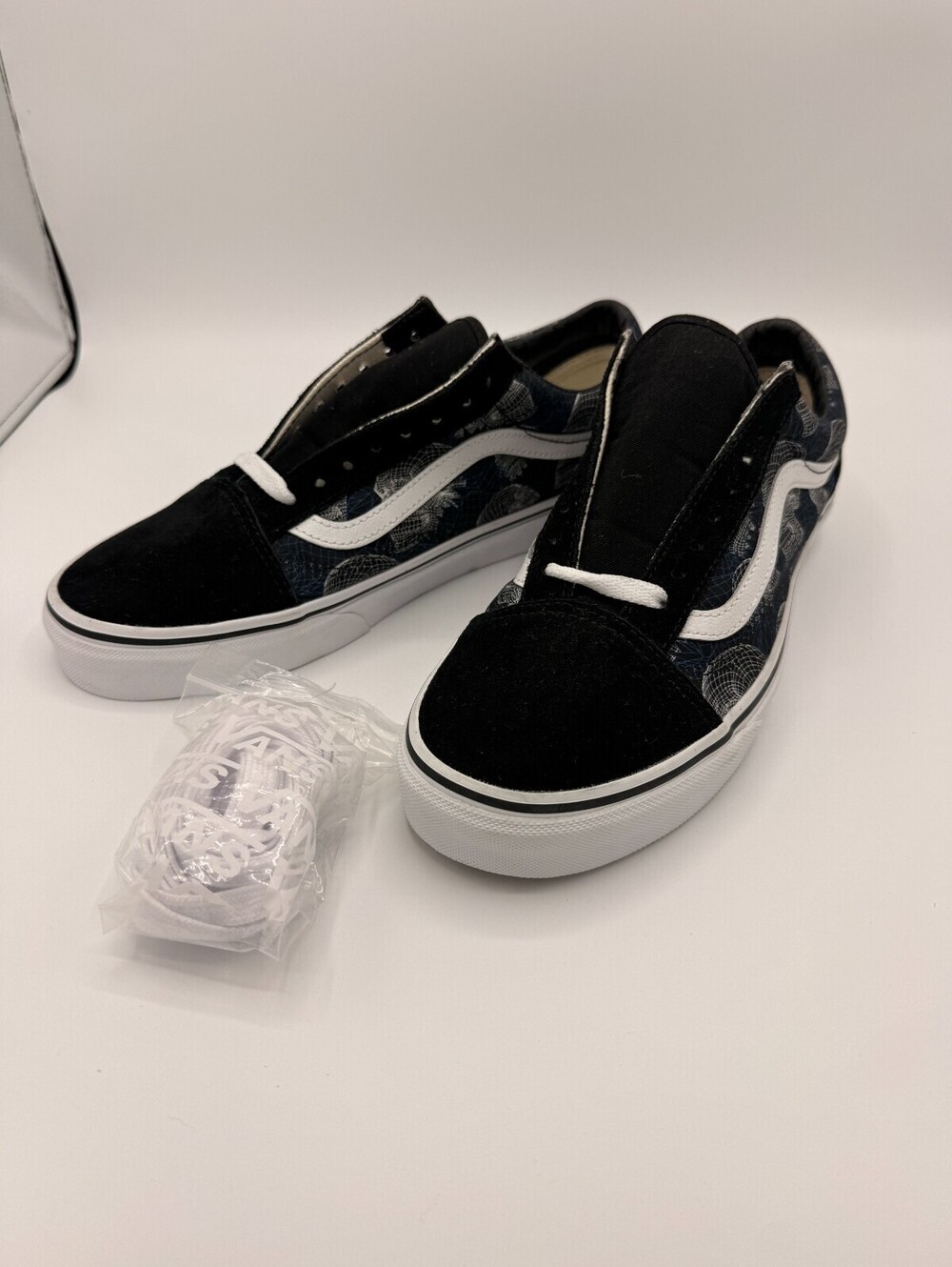 Vans Old Skool Black Blue White Men's 8 Women's 9.5 Sneakers New No Box